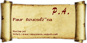 Paur Azucséna névjegykártya